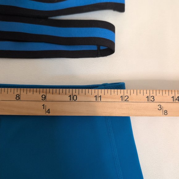 Solid & Striped Sport Blue V-Neck Bra & High-Waist Leggings S - Picture 12 of 13